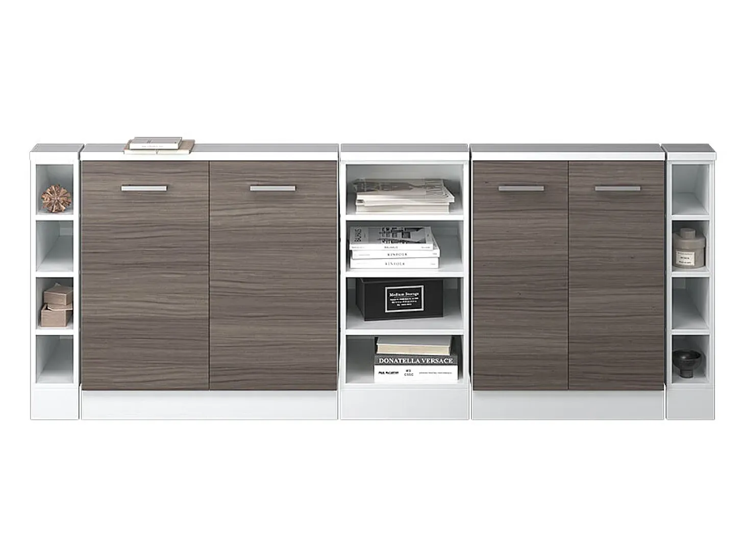 Armário de cozinha para sótão inclinado cinza nobre 210x46x81.6 r-line