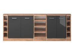 Armário de cozinha para sótão inclinado antracite alto brilho 210x46x81.6 r-line