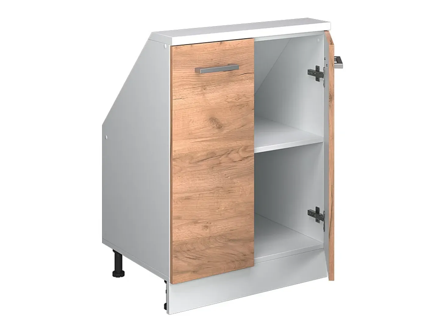 Armário de cozinha para sótão inclinado carvalho goldkraft 60x46x81.6 r-line