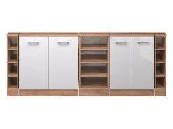 Armário de cozinha para sótão inclinado branco alto brilho 210x46x81.6 r-line
