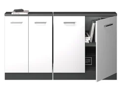 Armário de cozinha para sótão inclinado branco alto brilho 140x46x81.6 r-line