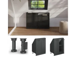 Armário de cozinha para sótão inclinado casa de campo antracite 60x46x81.6 r-line