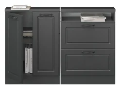 Armário de cozinha para sótão inclinado casa de campo antracite 120x46x81.6 r-line