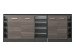 Armário de cozinha para sótão inclinado cinza nobre 210x46x81.6 r-line