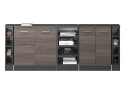 Armário de cozinha para sótão inclinado cinza nobre 210x46x81.6 r-line