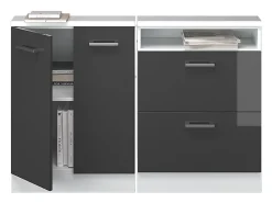 Armário de cozinha para sótão inclinado antracite alto brilho 120x46x81.6 r-line