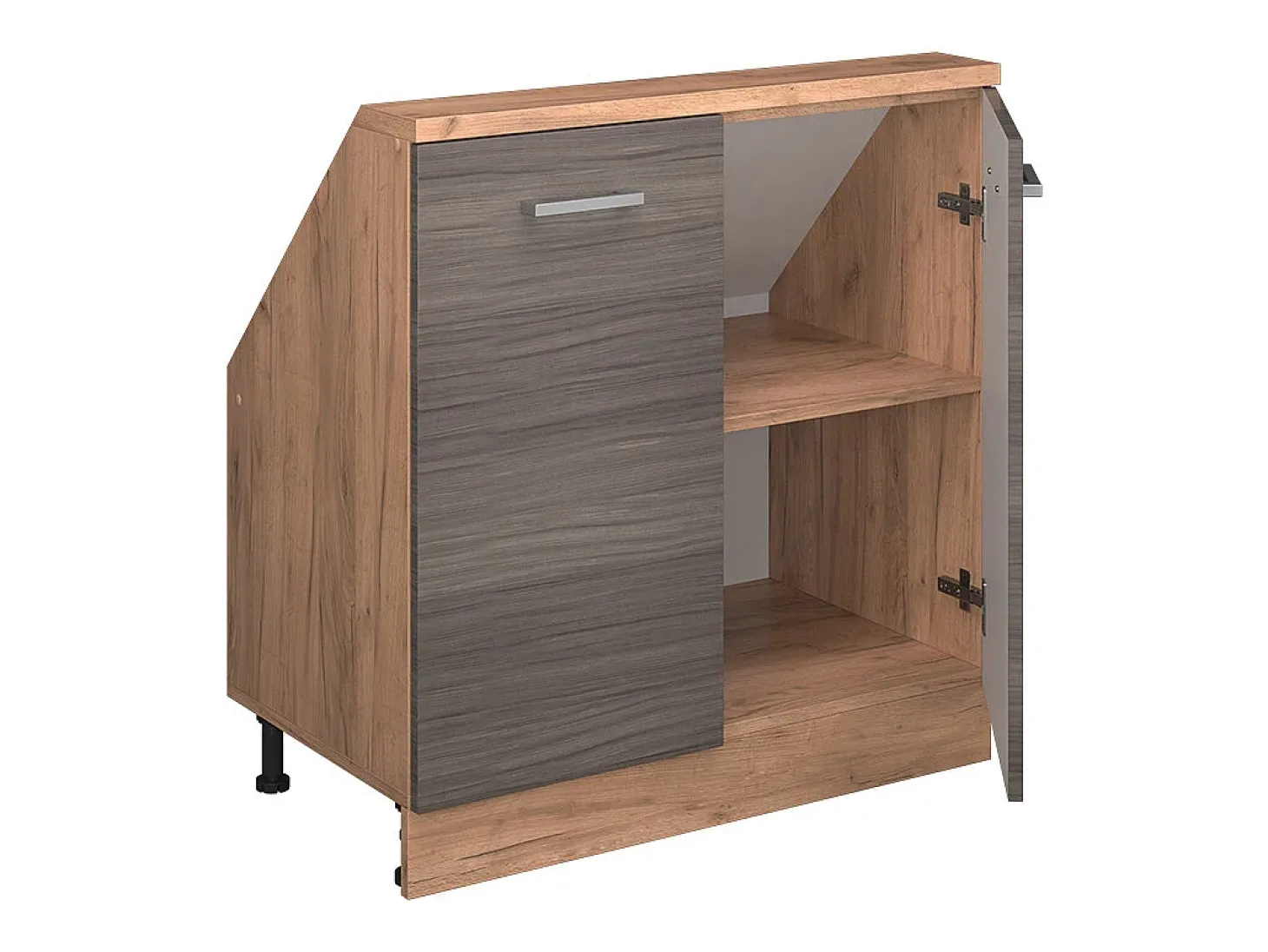 Armário de cozinha para sótão inclinado cinza nobre 80x46x81.6 r-line
