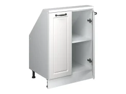 Armário de cozinha para sótão inclinado casa de campo branca 60x46x81.6 r-line