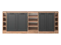 Armário de cozinha para sótão inclinado casa de campo antracite 210x46x81.6 r-line