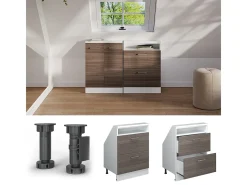 Armário de cozinha para sótão inclinado cinza nobre 60x46x81.6 r-line