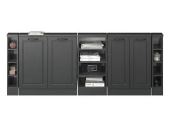 Armário de cozinha para sótão inclinado casa de campo antracite 210x46x81.6 r-line