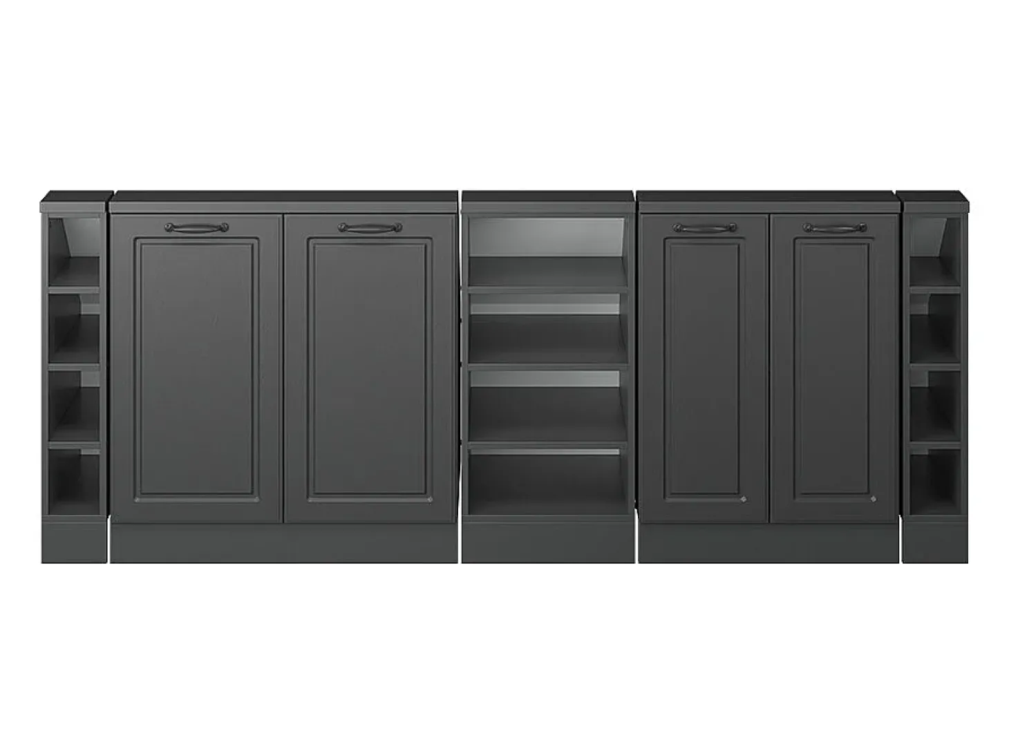 Armário de cozinha para sótão inclinado casa de campo antracite 210x46x81.6 r-line
