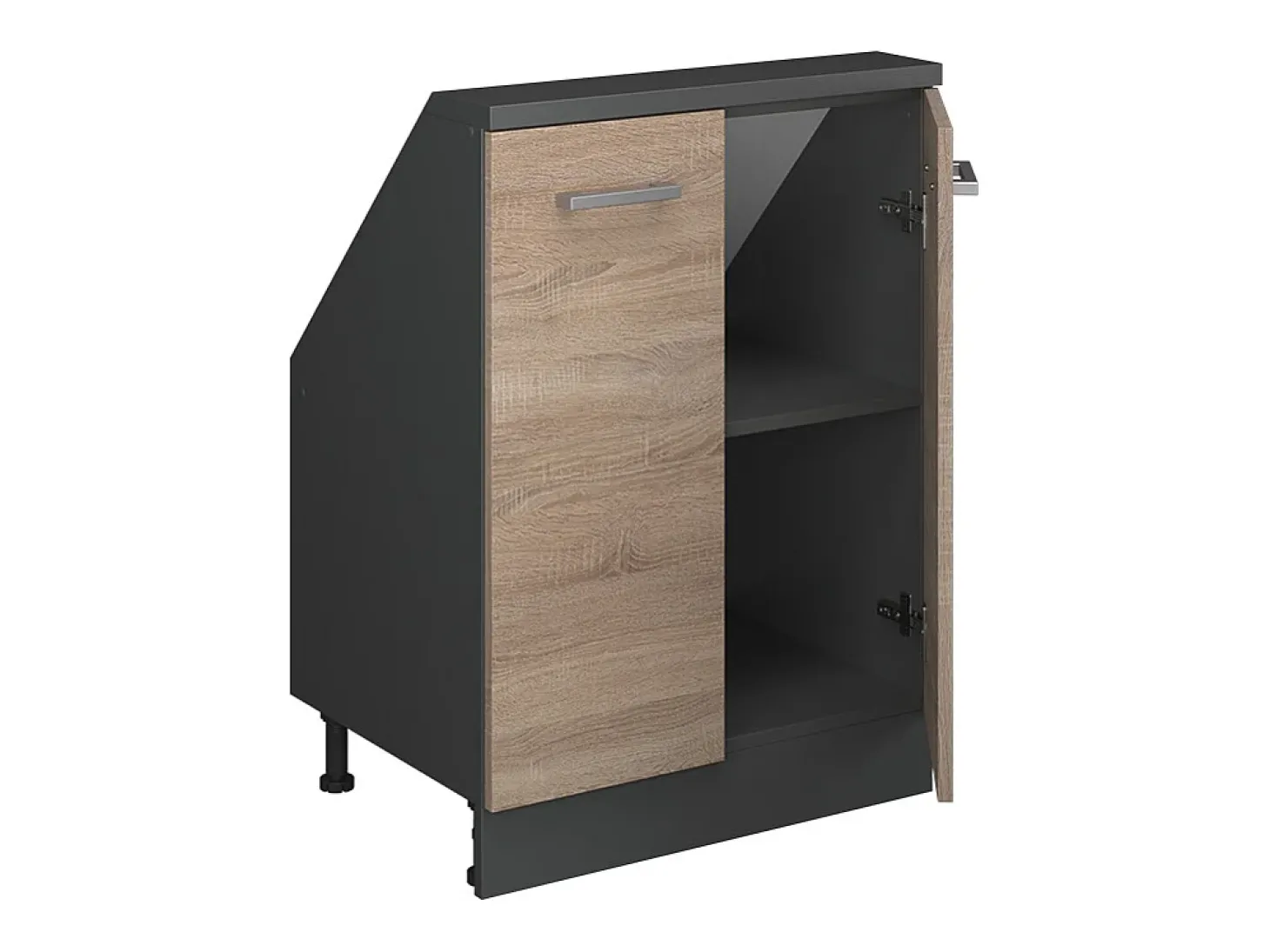 Armário de cozinha para sótão inclinado sonoma 60x46x81.6 r-line
