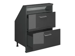 Armário de cozinha para sótão inclinado antracite alto brilho 60x46x81.6 r-line