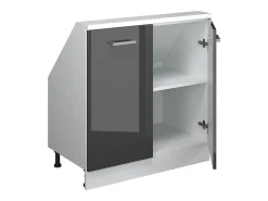 Armário de cozinha para sótão inclinado antracite alto brilho 80x46x81.6 r-line