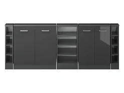 Armário de cozinha para sótão inclinado antracite alto brilho 210x46x81.6 r-line