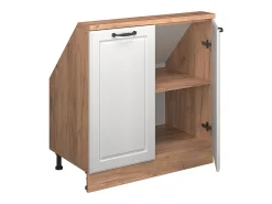 Armário de cozinha para sótão inclinado casa de campo branca 80x46x81.6 r-line