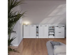 Armário de cozinha para sótão inclinado casa de campo branca 80x46x81.6 r-line