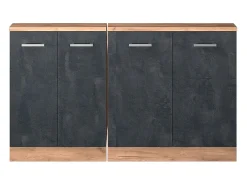 Armário de cozinha para sótão inclinado concreto preto 140x46x81.6 r-line