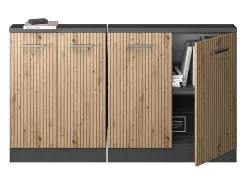 Armário de cozinha para sótão inclinado carvalho artesanal 140x46x81.6 r-line