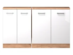 Armário de cozinha para sótão inclinado branco alto brilho 140x46x81.6 r-line