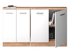Armário de cozinha para sótão inclinado branco alto brilho 140x46x81.6 r-line