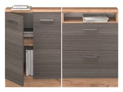 Armário de cozinha para sótão inclinado cinza nobre 120x46x81.6 r-line