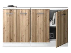 Armário de cozinha para sótão inclinado carvalho artesanal 140x46x81.6 r-line