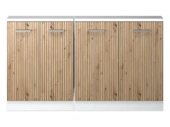 Armário de cozinha para sótão inclinado carvalho artesanal 140x46x81.6 r-line