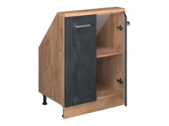 Armário de cozinha para sótão inclinado concreto preto 60x46x81.6 r-line