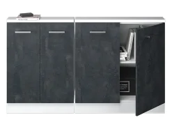 Armário de cozinha para sótão inclinado concreto preto 140x46x81.6 r-line