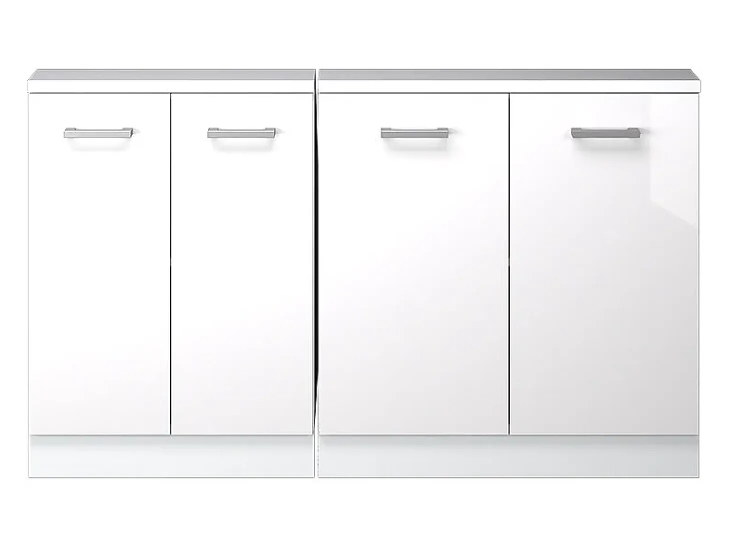Armário de cozinha para sótão inclinado branco alto brilho 140x46x81.6 r-line