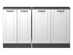 Armário de cozinha para sótão inclinado casa de campo branca 140x46x81.6 r-line