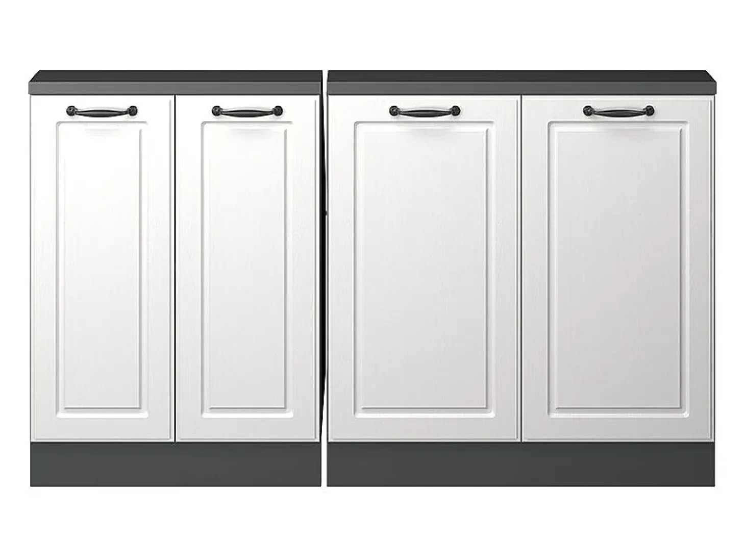 Armário de cozinha para sótão inclinado casa de campo branca 140x46x81.6 r-line