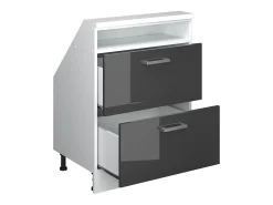 Armário de cozinha para sótão inclinado antracite alto brilho 60x46x81.6 r-line