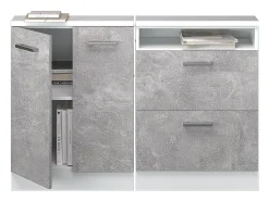 Armário de cozinha para sótão inclinado betão 120x46x81.6 r-line