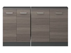 Armário de cozinha para sótão inclinado cinza nobre 140x46x81.6 r-line