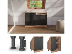 Armário de cozinha para sótão inclinado casa de campo antracite 60x46x81.6 r-line