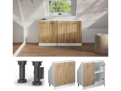 Armário de cozinha para sótão inclinado carvalho artesanal 80x46x81.6 r-line