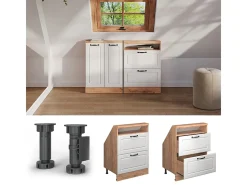 Armário de cozinha para sótão inclinado casa de campo branca 60x46x81.6 r-line