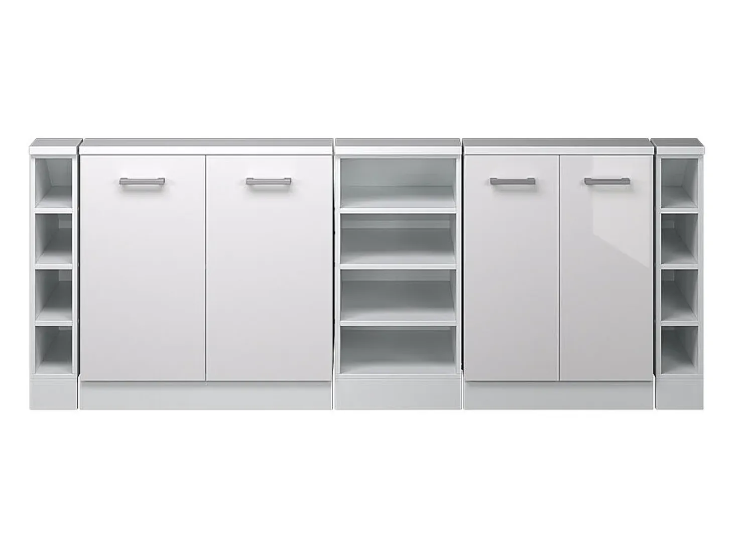 Armário de cozinha para sótão inclinado branco alto brilho 210x46x81.6 r-line