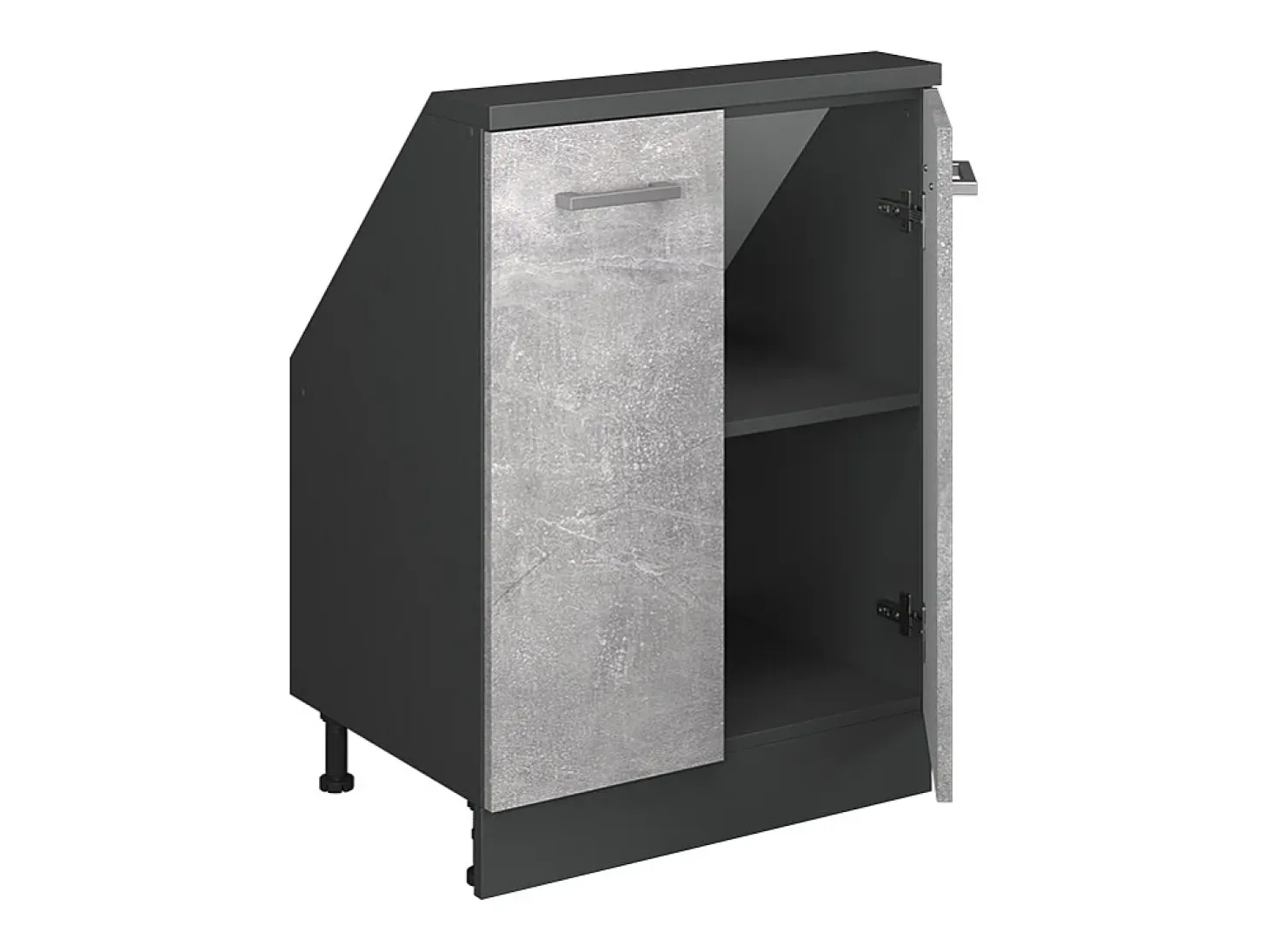 Armário de cozinha para sótão inclinado betão 60x46x81.6 r-line