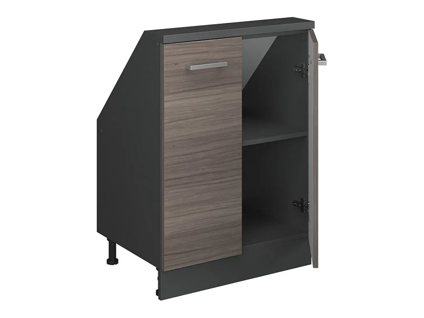 Armário de cozinha para sótão inclinado cinza nobre 60x46x81.6 r-line