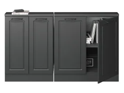 Armário de cozinha para sótão inclinado casa de campo antracite 140x46x81.6 r-line