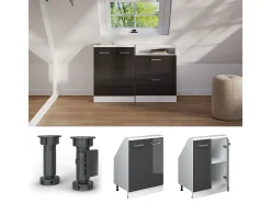 Armário de cozinha para sótão inclinado antracite alto brilho 60x46x81.6 r-line