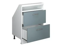 Armário de cozinha para sótão inclinado azul-cinza 60x46x81.6 r-line