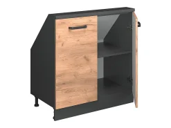 Armário de cozinha para sótão inclinado carvalho goldkraft 80x46x81.6 r-line