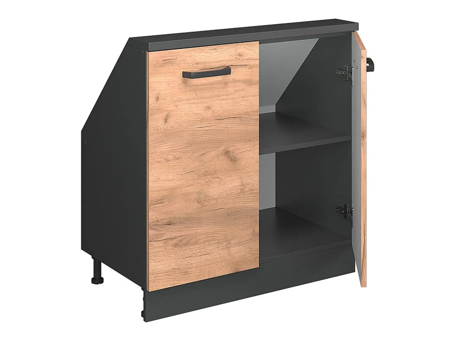 Armário de cozinha para sótão inclinado carvalho goldkraft 80x46x81.6 r-line