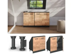 Armário de cozinha para sótão inclinado carvalho goldkraft 80x46x81.6 r-line