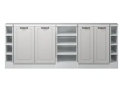 Armário de cozinha para sótão inclinado casa de campo branca 210x46x81.6 r-line